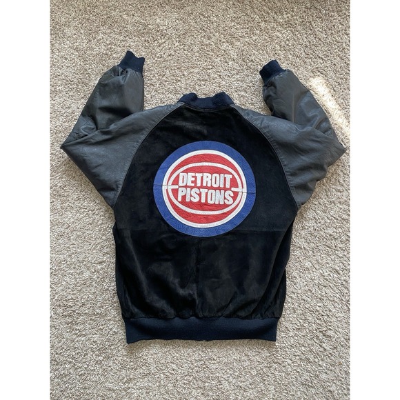 STARTER Jackets & Blazers - Vintage 90's Starter Detroit Pistons NBA Leather Wool Varsity Jacket Men's XL